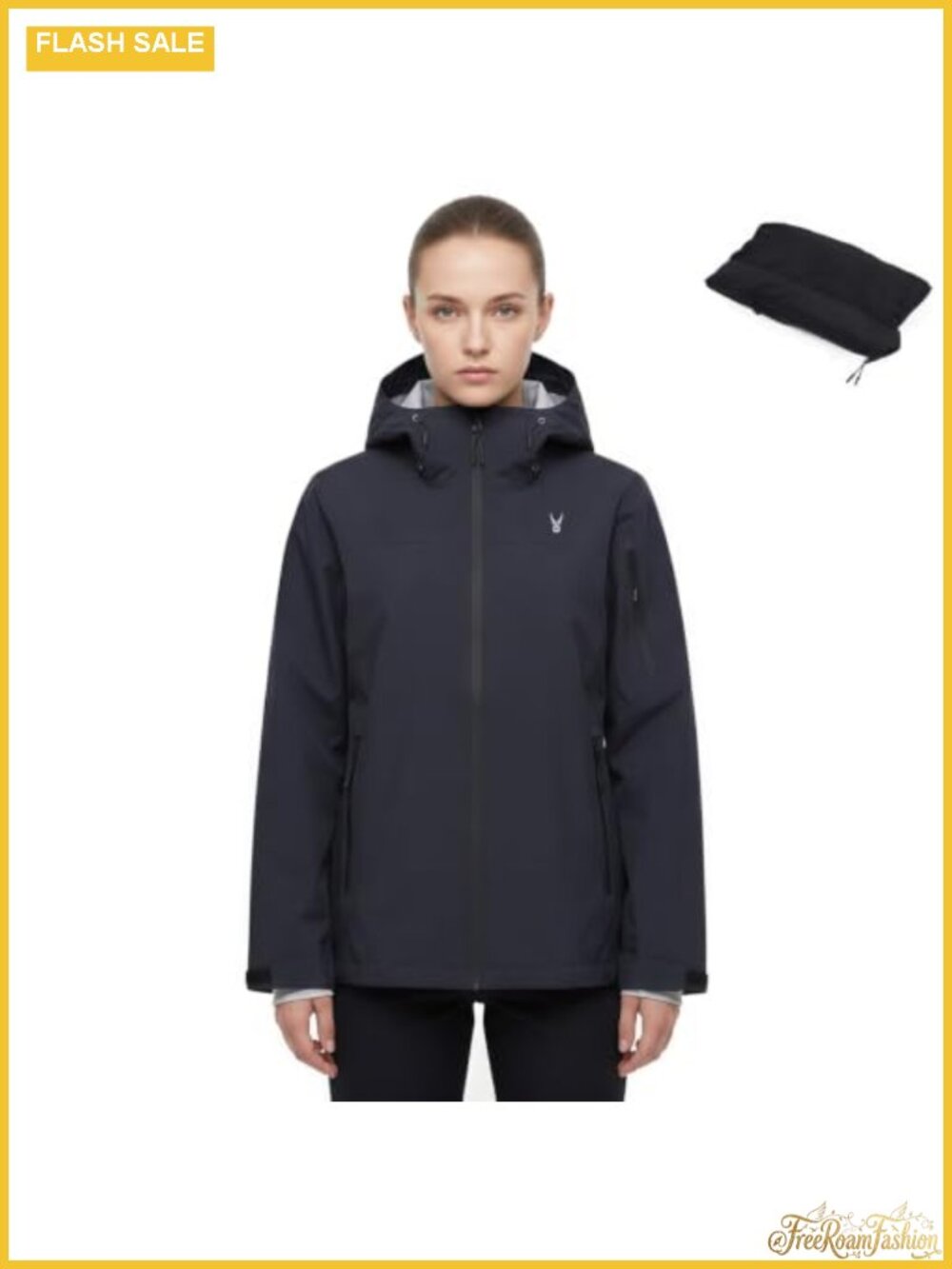 Waterproof Rain Jacket Lightweight Packable Hooded Raincoat